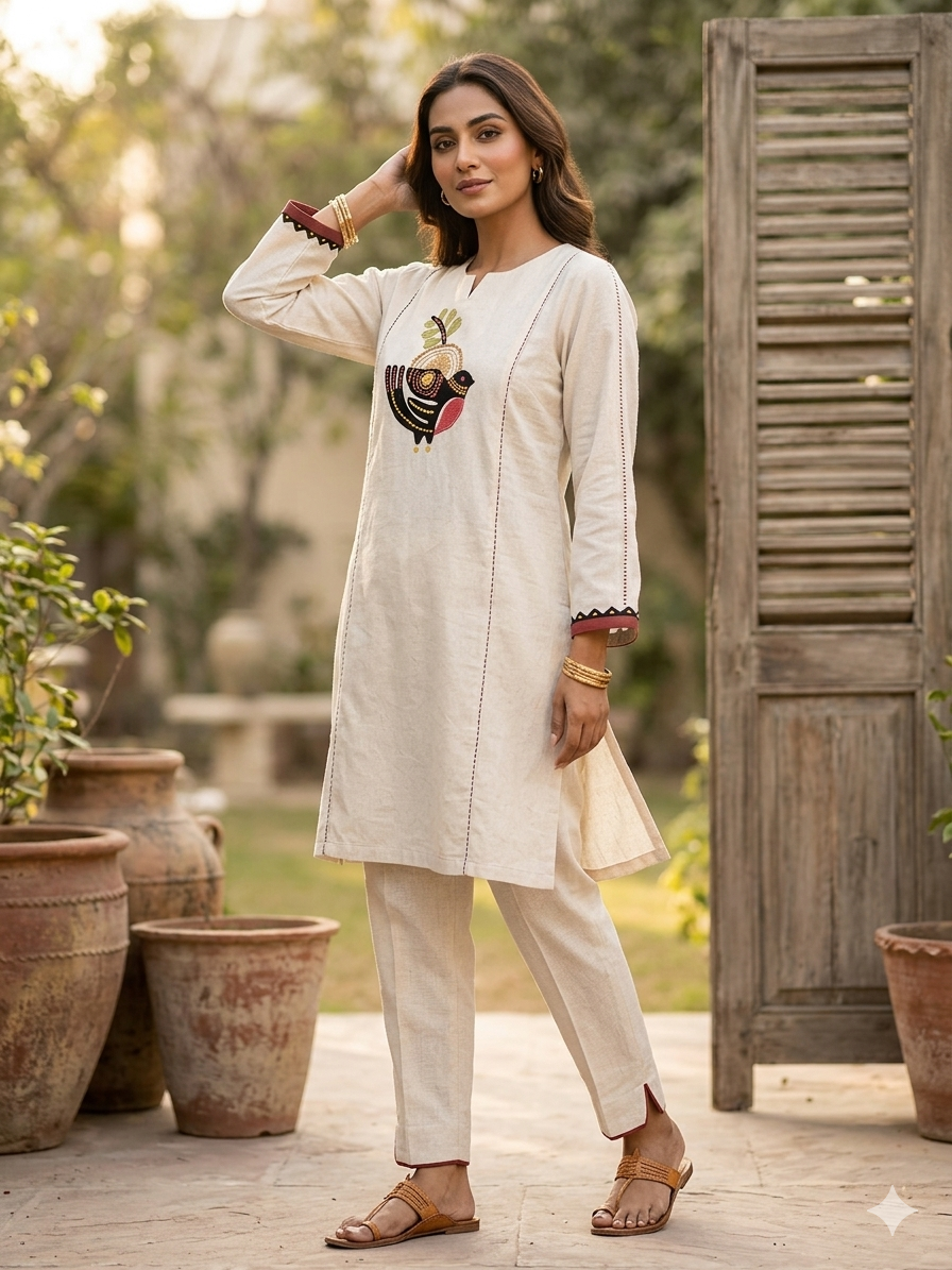 Co-ord set applique birds